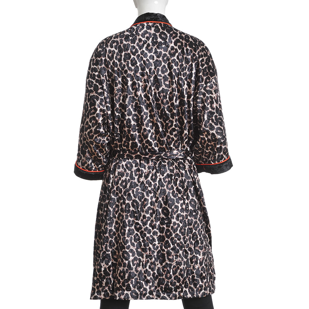 Halat de dama cu model animal print - 2 | YEO