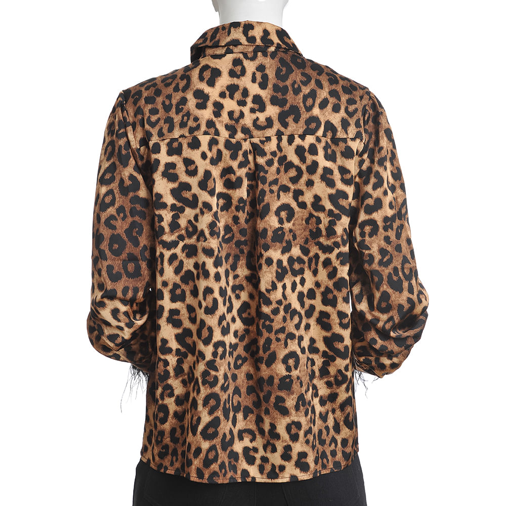 Camasa de dama cu model animal print - 3 | YEO