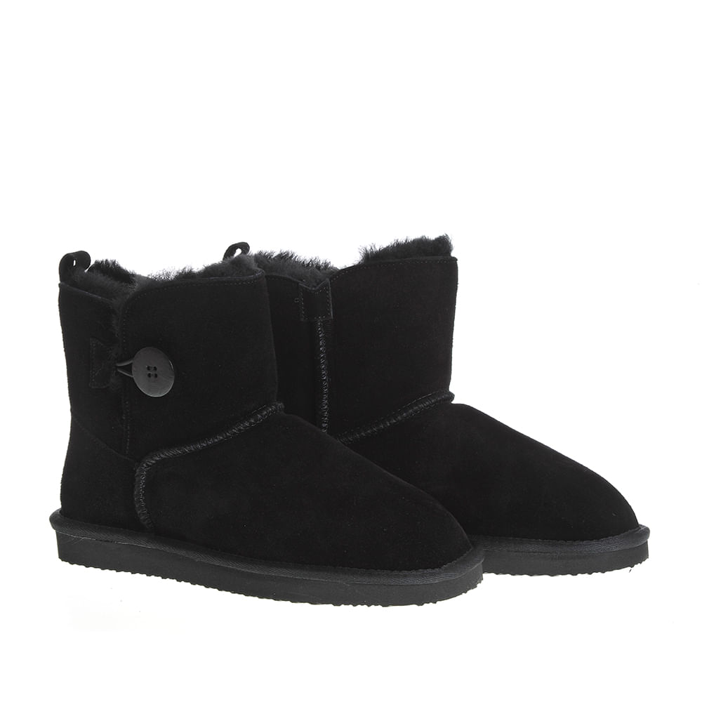 Cizme negre cu nasture tip ugg - 1 | YEO