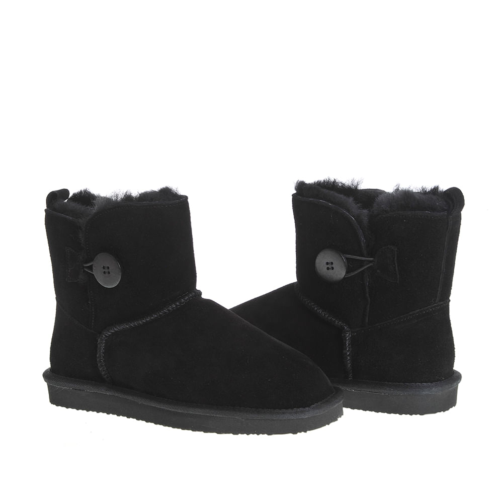 Cizme negre cu nasture tip ugg - 2 | YEO