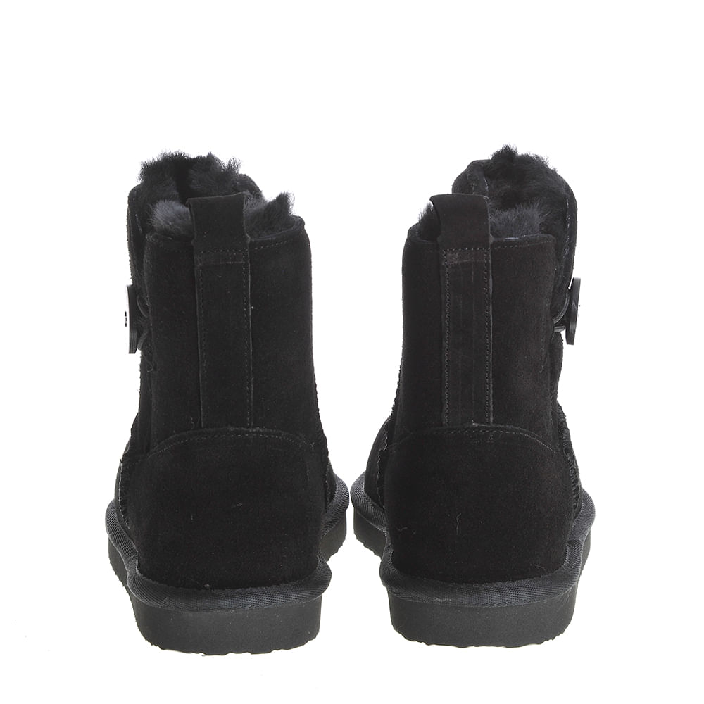 Cizme negre cu nasture tip ugg - 3 | YEO