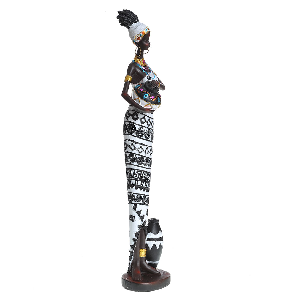 Statueta femeie africana cu ulcior 57 cm image1