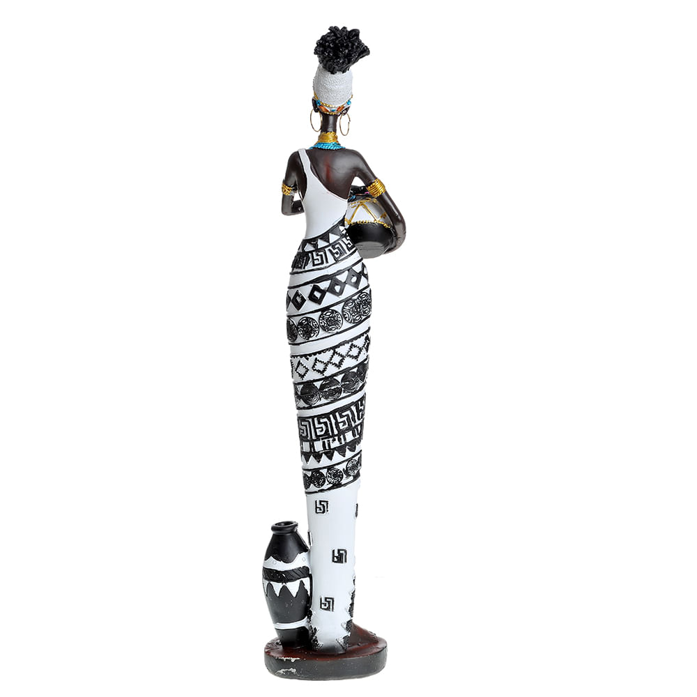 Statueta femeie africana cu ulcior 57 cm image3