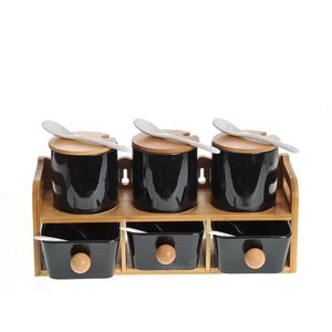 Set 6 recipiente negre din ceramica