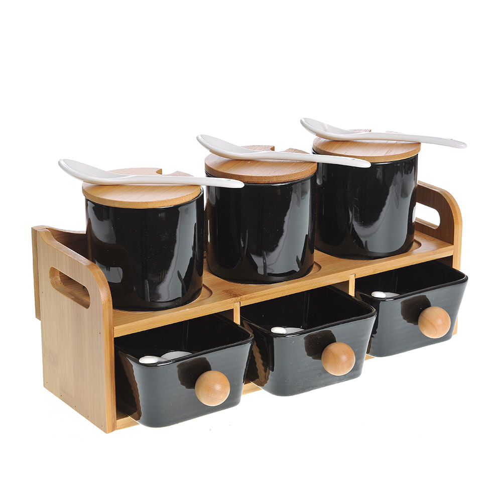 Set 6 recipiente negre din ceramica - 4 | YEO