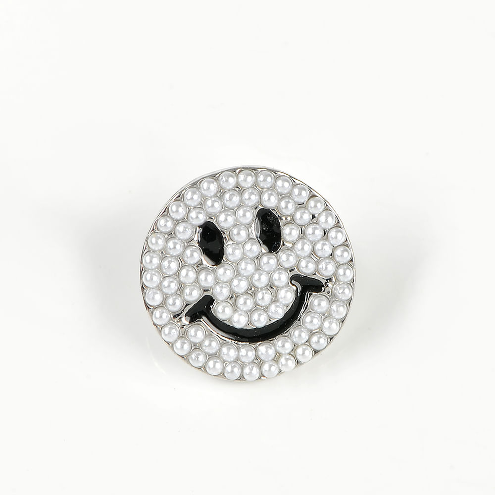 Brosa argintie Smiley face - 1 | YEO