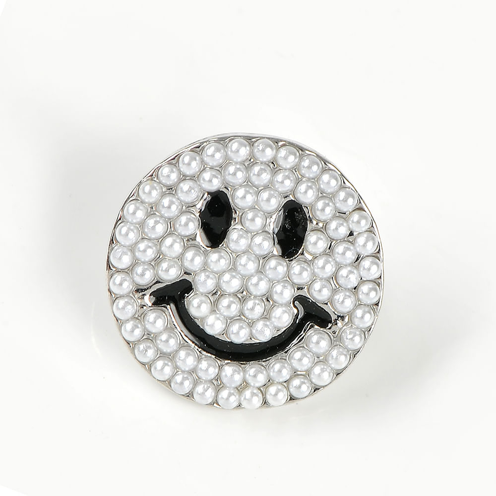 Brosa argintie Smiley face - 2 | YEO