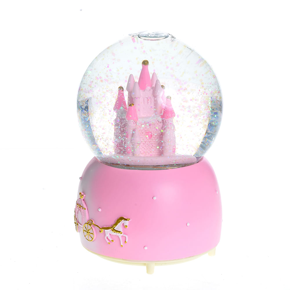 Glob muzical castel roz 15 cm - 3 | YEO