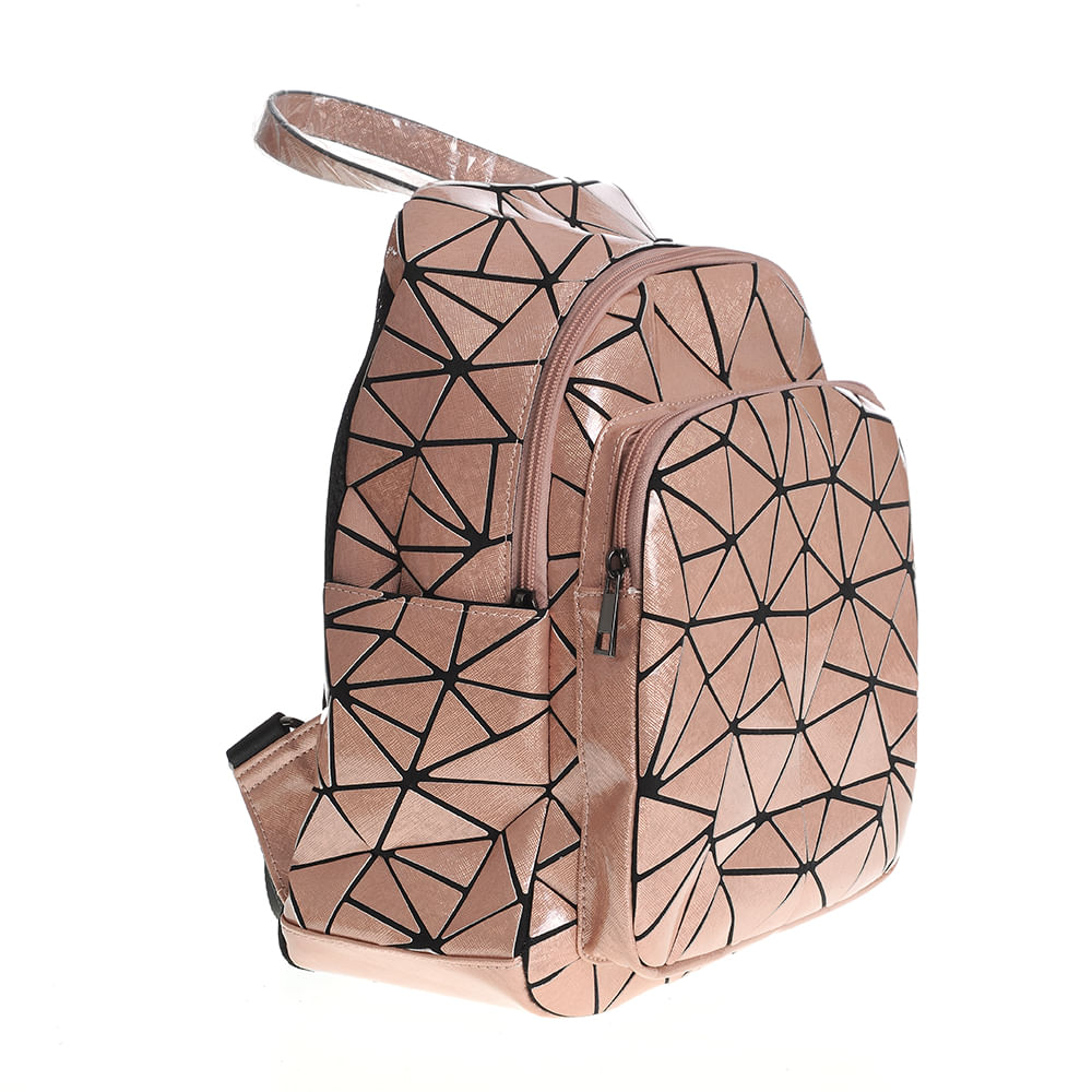 Rucsac holografic roz cu modele geometrice - 1 | YEO