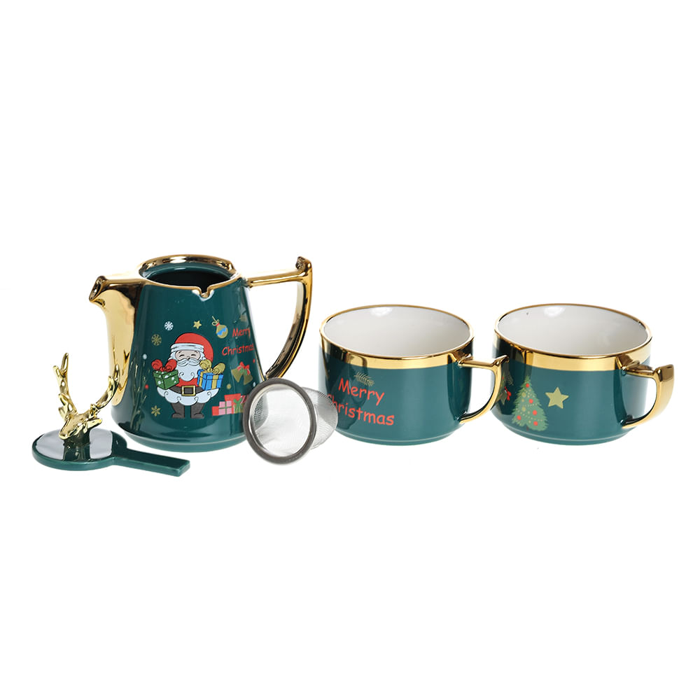 Set ceainic cu 2 cani din ceramica