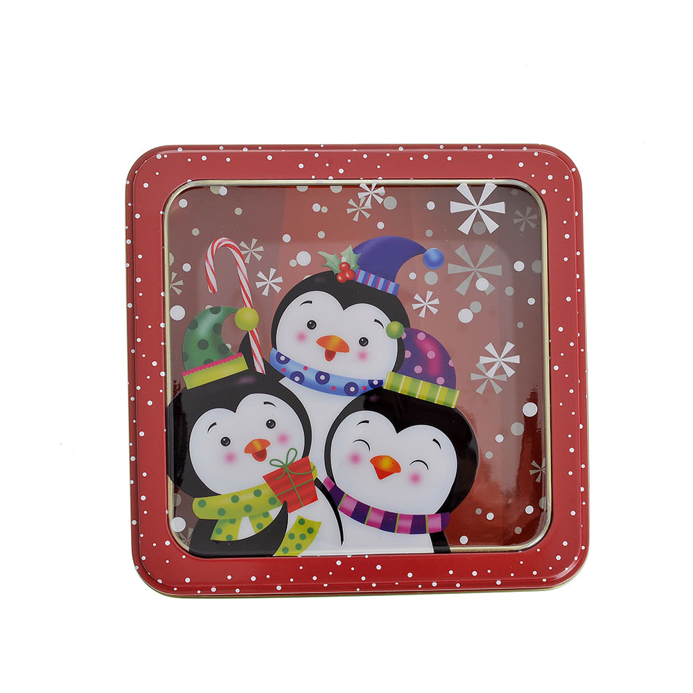 Cutie metalica cu pinguini 15 cm - 1 | YEO