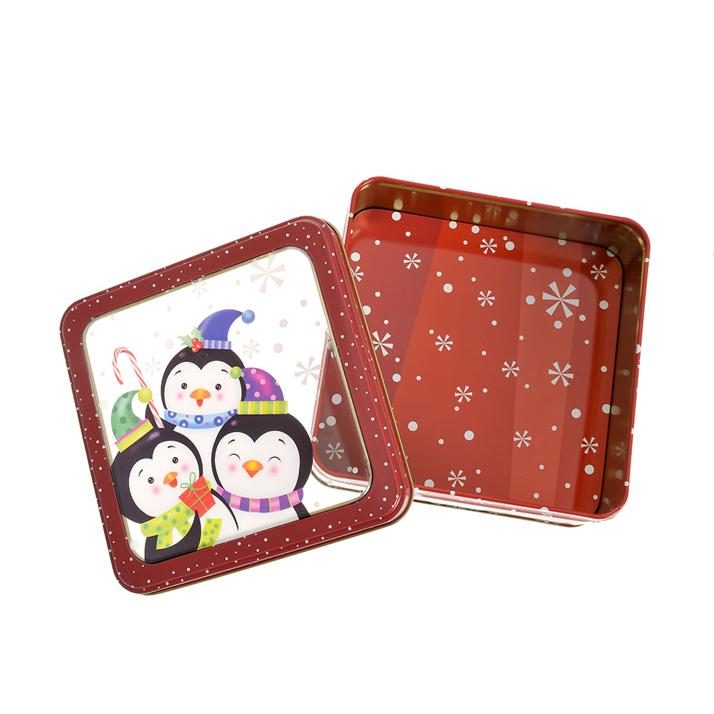 Cutie metalica cu pinguini 15 cm - 2 | YEO