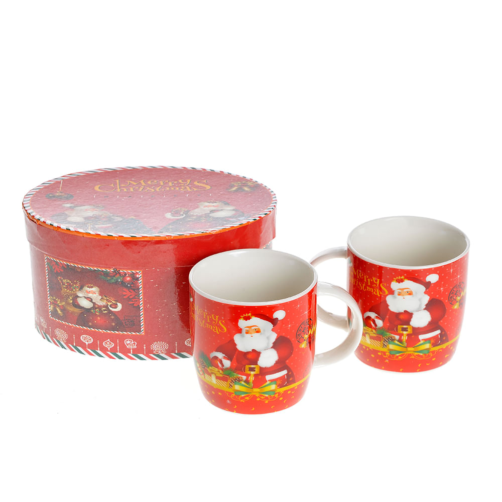 Set 2 cani cu Mos Craciun 370 ml