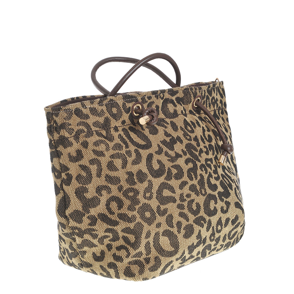 Geanta din bumbac cu model animal print