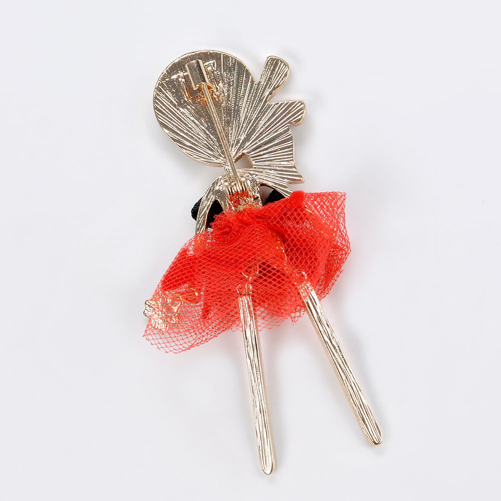 Brosa martisor fetita cu fusa rosie - 2 | YEO