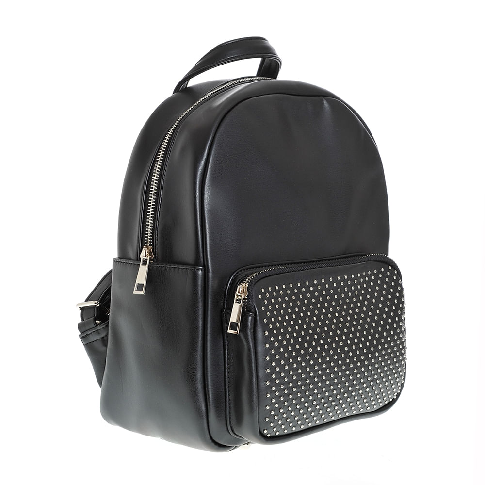 Rucsac negru cu nituri metalice - 2 | YEO