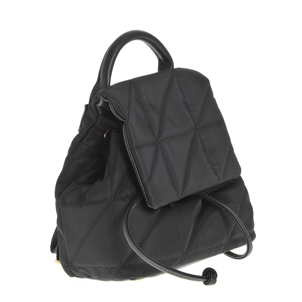 Rucsac negru mini cu aspect matlasat - 1 | YEO