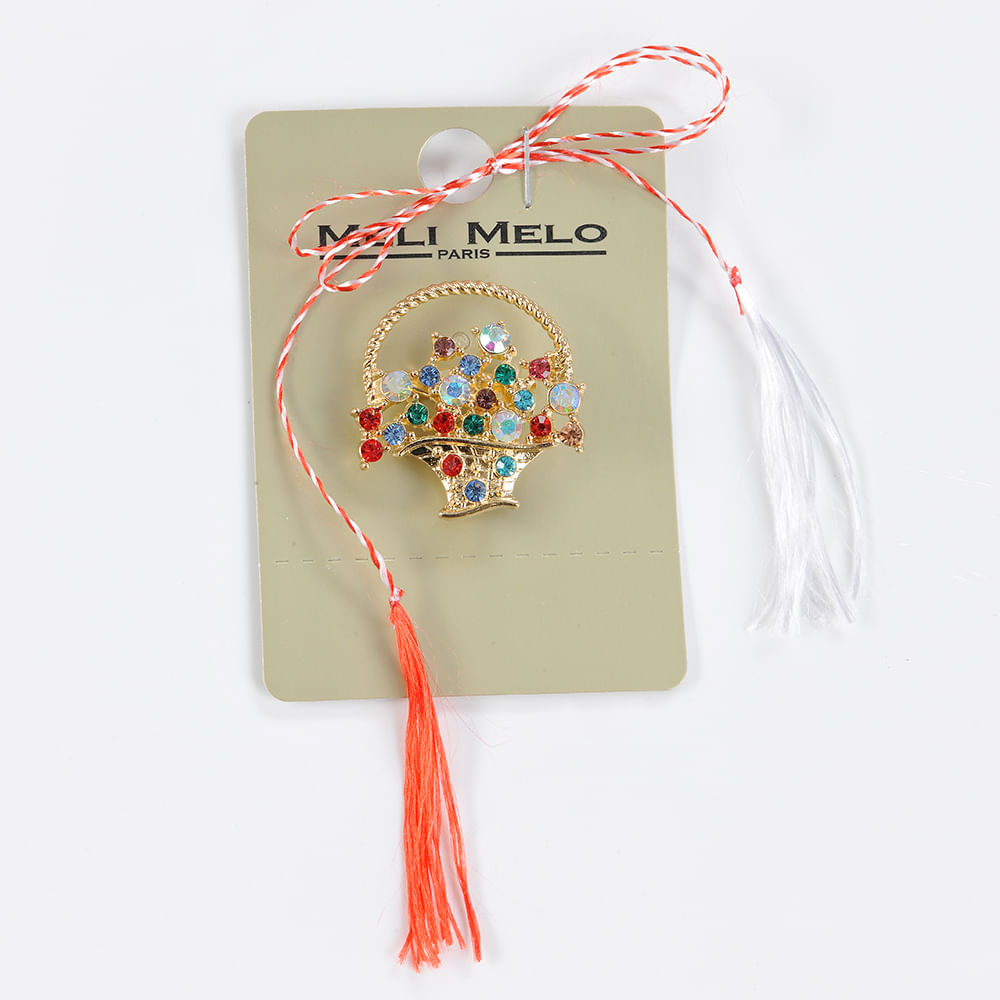 Set 5 brose martisor cos cu flori - 3 | YEO