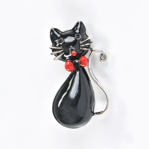 Brosa martisor pisica neagra cu papion