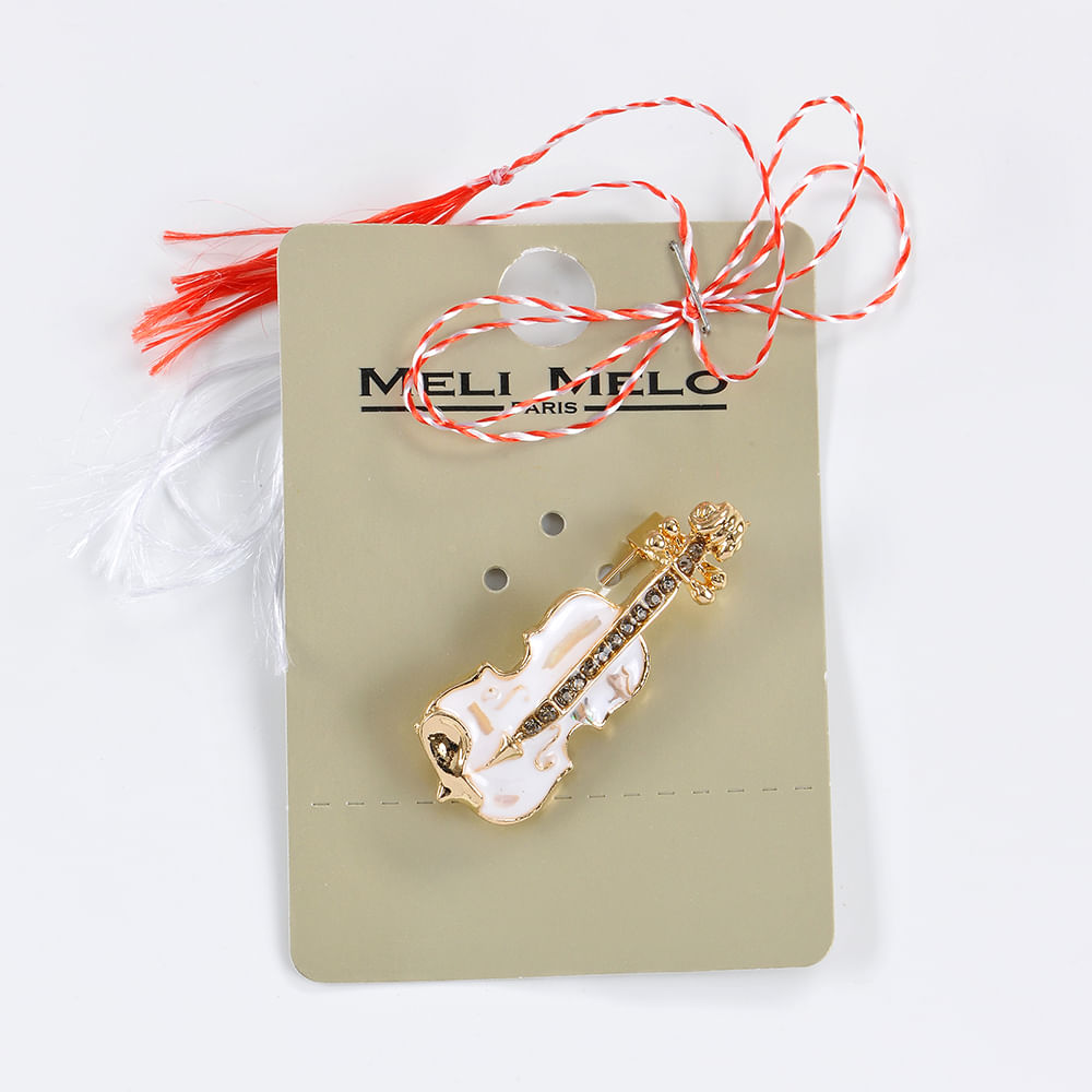 Brosa martisor vioara alba - 3 | YEO