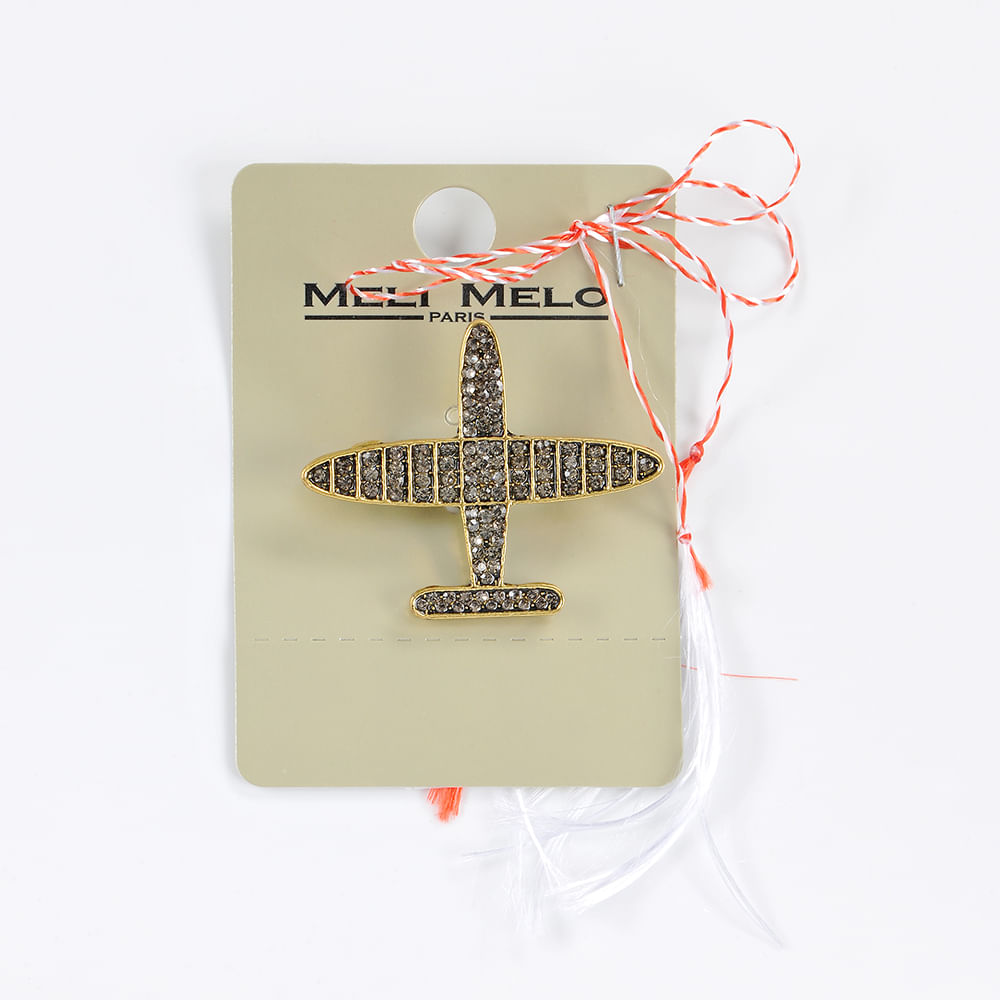 Brosa martisor avion cu pietre acrilice - 3 | YEO