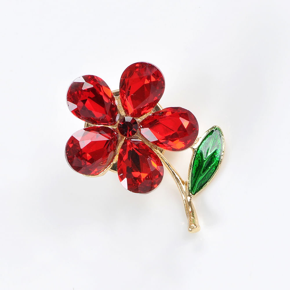 Brosa martisor floare rosie - 1 | YEO