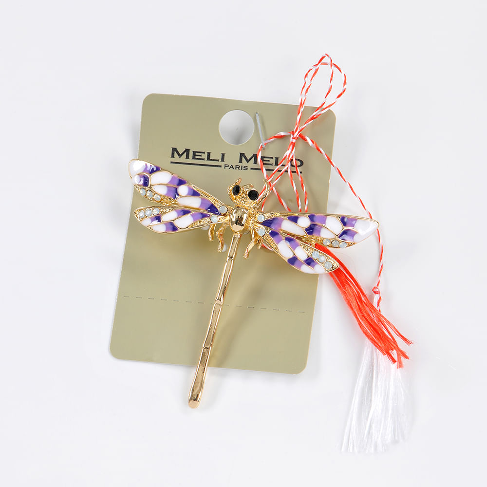 Brosa martisor libelula cu aripi violet - 3 | YEO