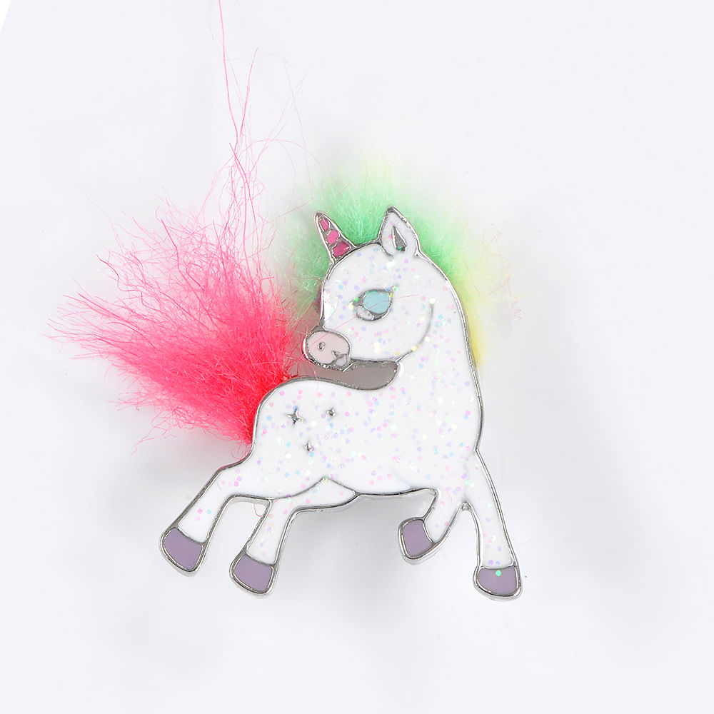 Brosa martisor unicorn alb