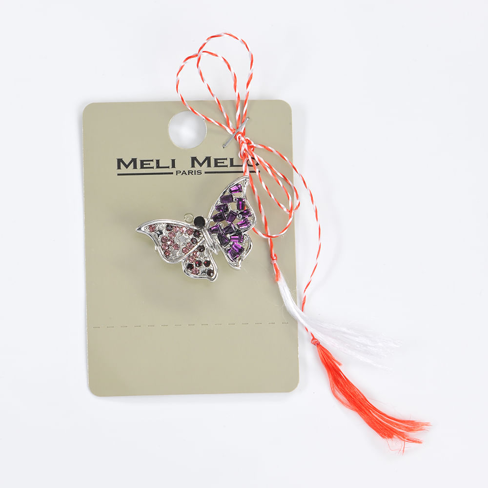 Brosa martisor fluture cu pietre mov - 3 | YEO