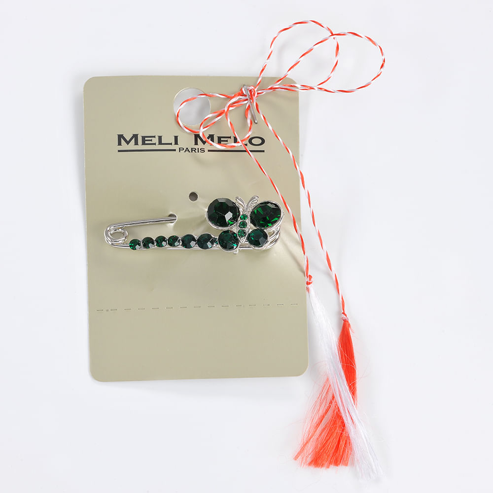 Brosa martisor tip ac de siguranta cu fluture - 3 | YEO