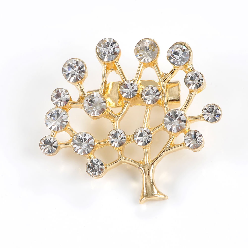 Brosa copac auriu cu pietre acrilice Brosa martisor copac auriu cu pietre acrilice acrilice