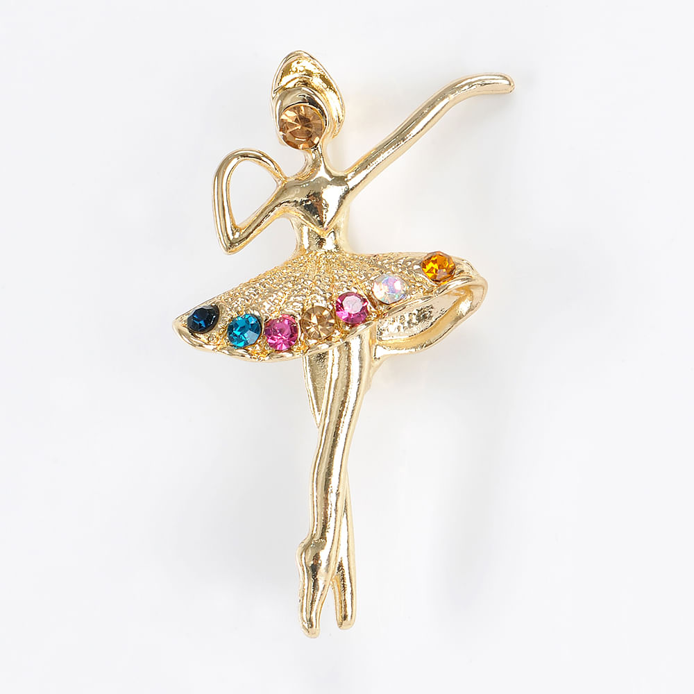 Brosa balerina cu pietre multicolore balerina