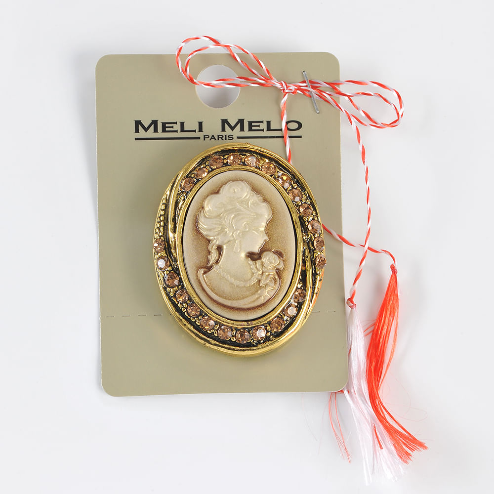 Brosa martisor aurie Dama cu camelii - 3 | YEO