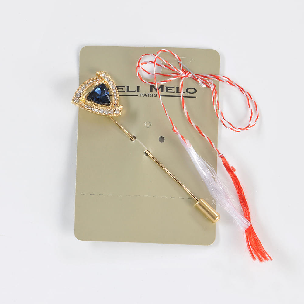 Brosa martisor tip ac cu piatra bleumarin - 4 | YEO