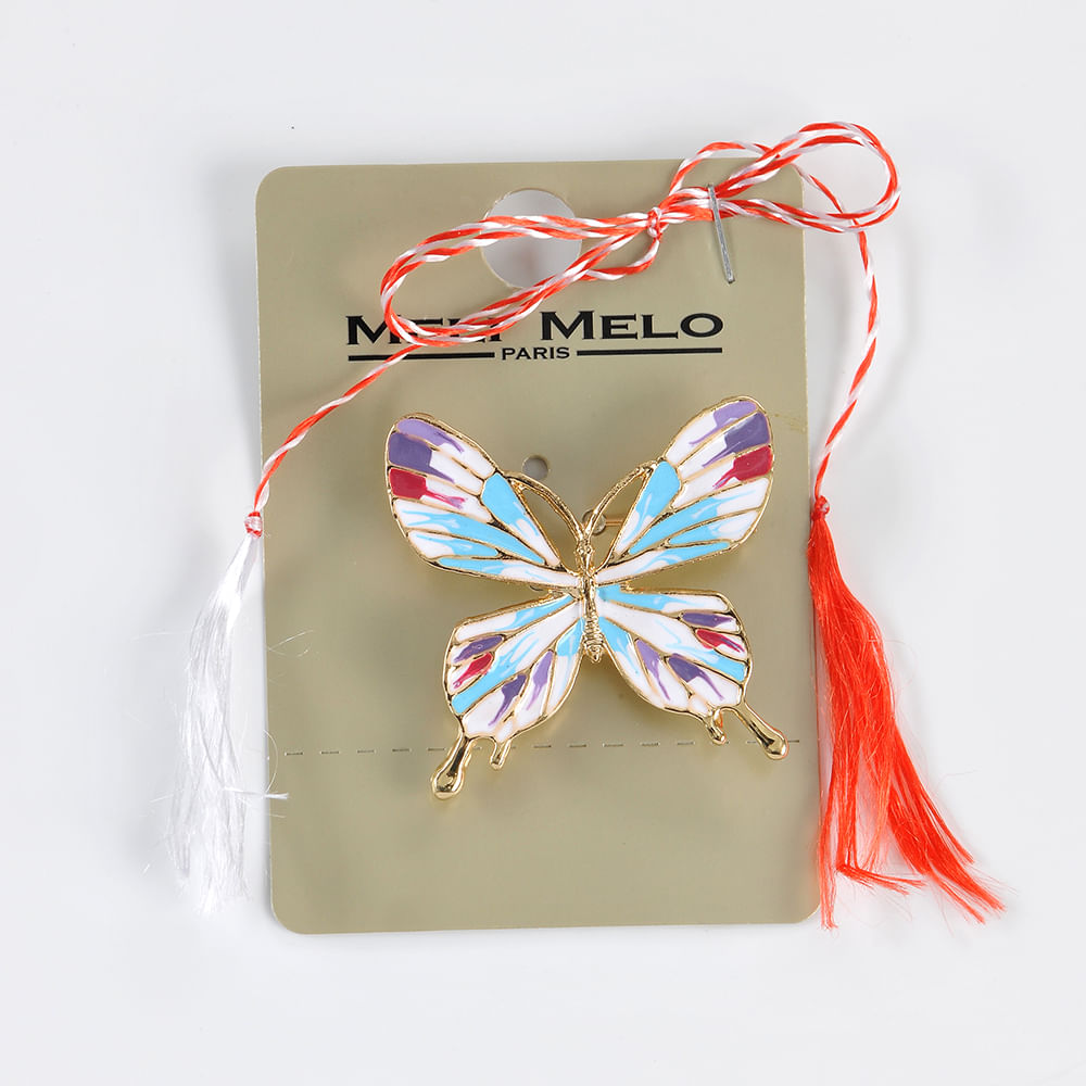 Brosa martisor fluture cu aripi colorate - 2 | YEO