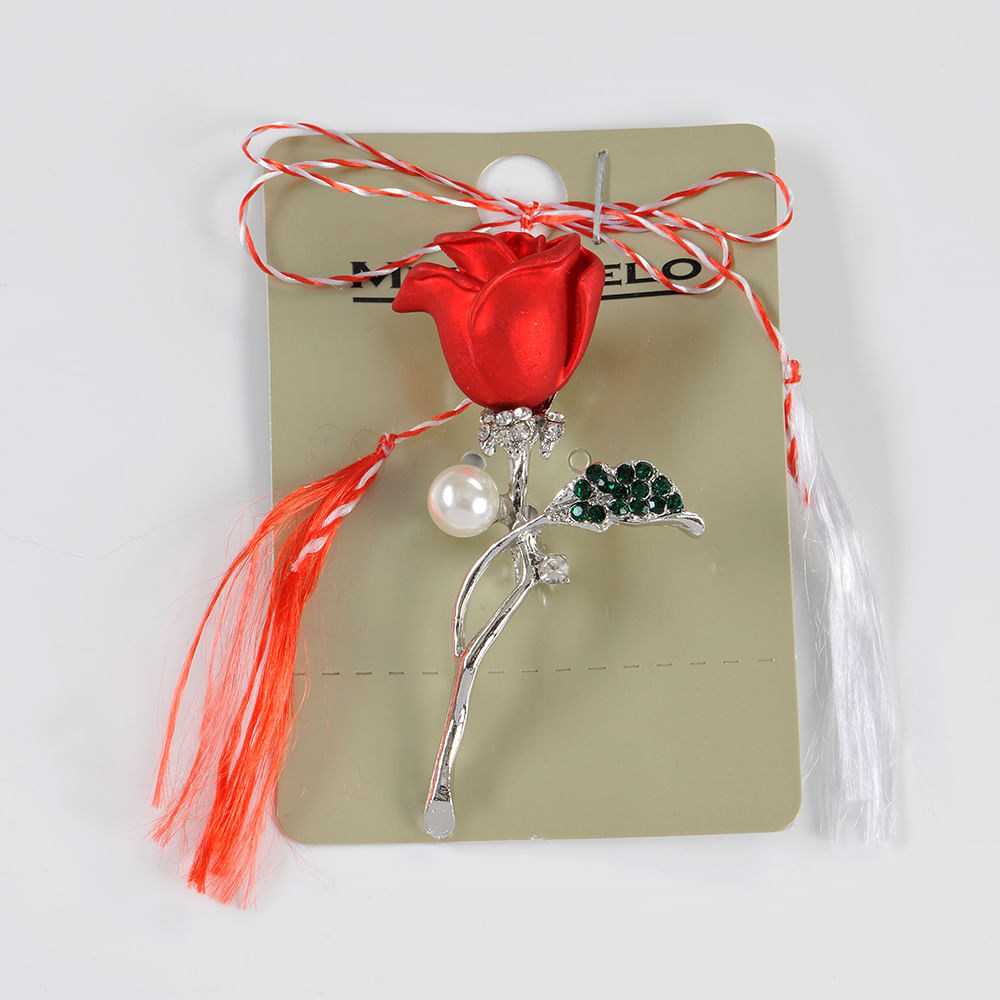 Brosa martisor trandafir rosu - 4 | YEO