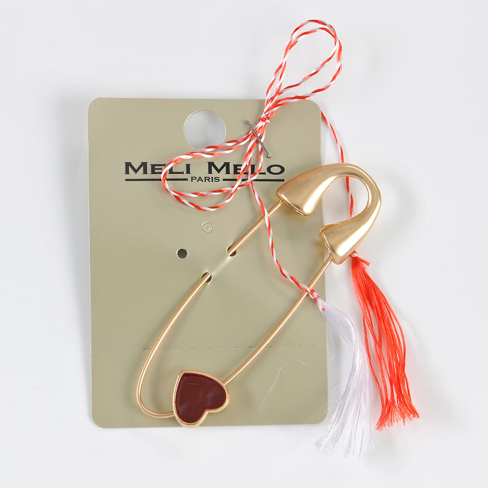 Brosa martisor aurie tip ac de siguranta - 3 | YEO