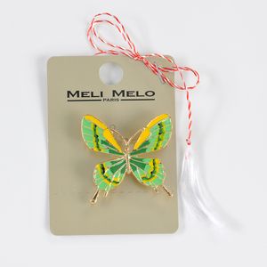 Brosa martisor fluture cu aripi verzi