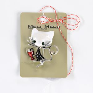 Brosa martisor pisica cu peste
