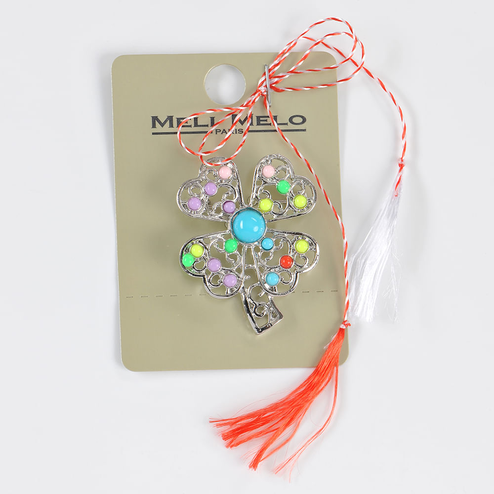 Brosa martisor trifoi cu pietre colorate - 3 | YEO