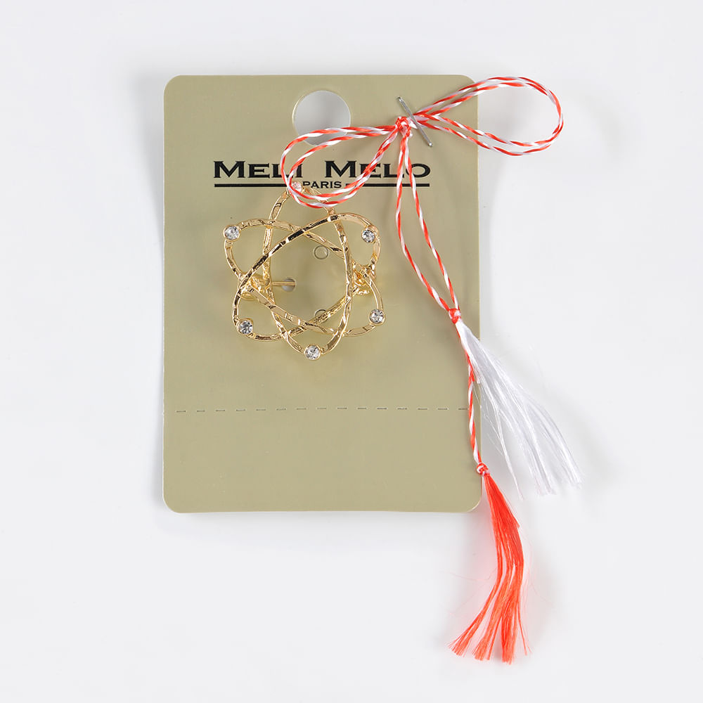 Brosa martisor stea aurie cu pietre acrilice - 3 | YEO