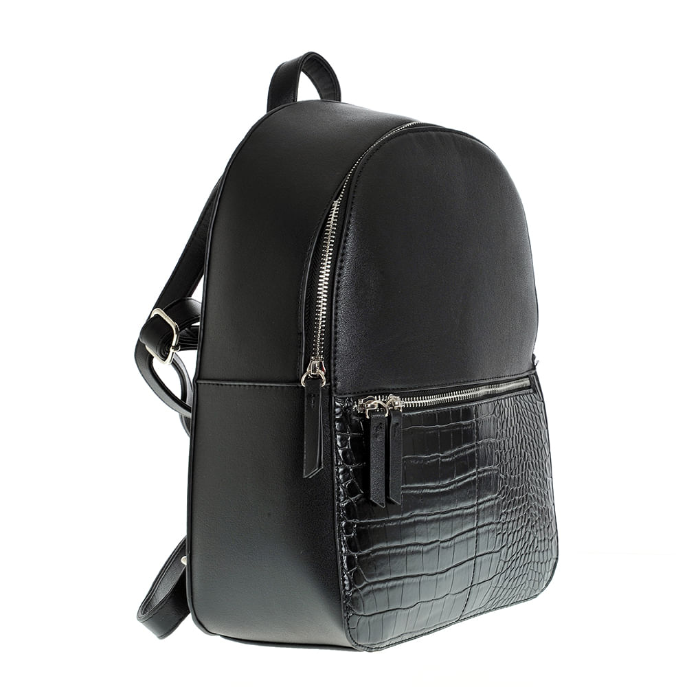 Rucsac negru cu aspect piele de sarpe - 1 | YEO