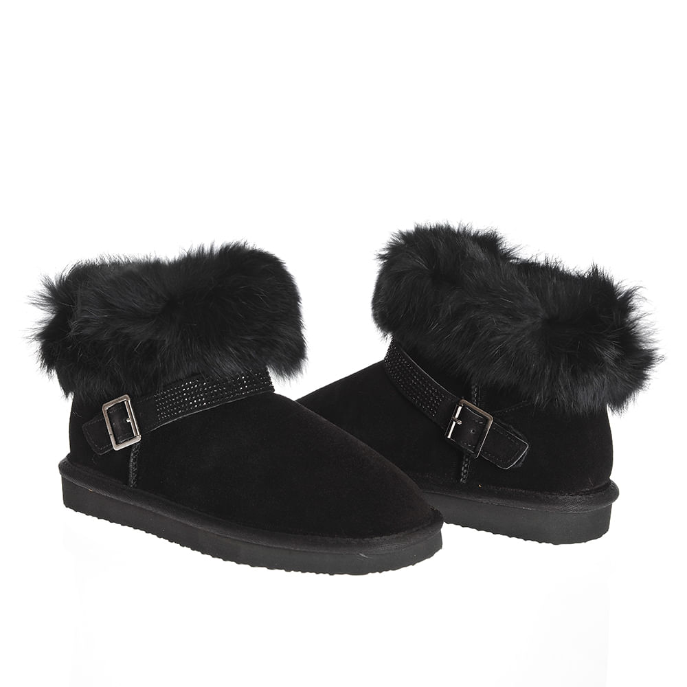 Cizme tip UGG negre - 2 | YEO