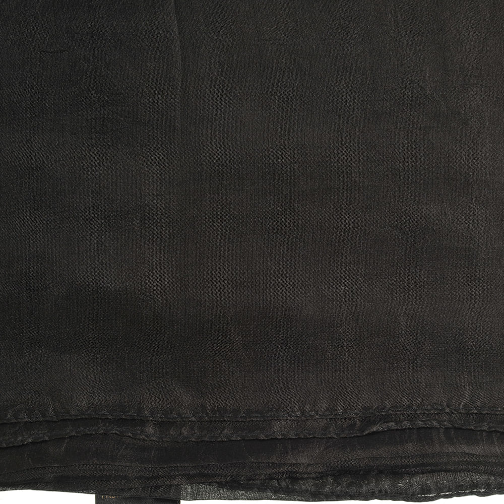 Esarfa neagra din matase 100x180 cm - 2 | YEO