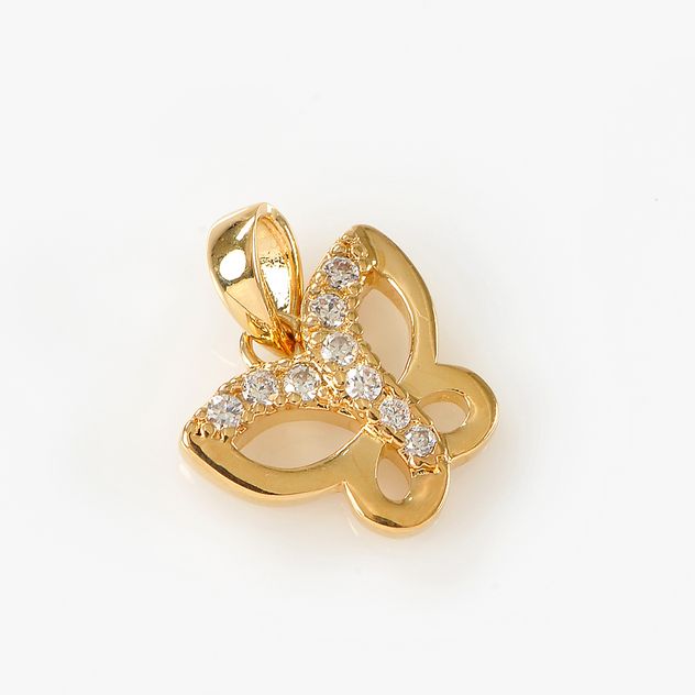 Pandantiv placat cu aur fluture cu pietre zirconice