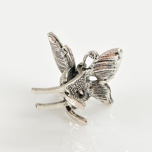 Cleste metalic fluture argintiu