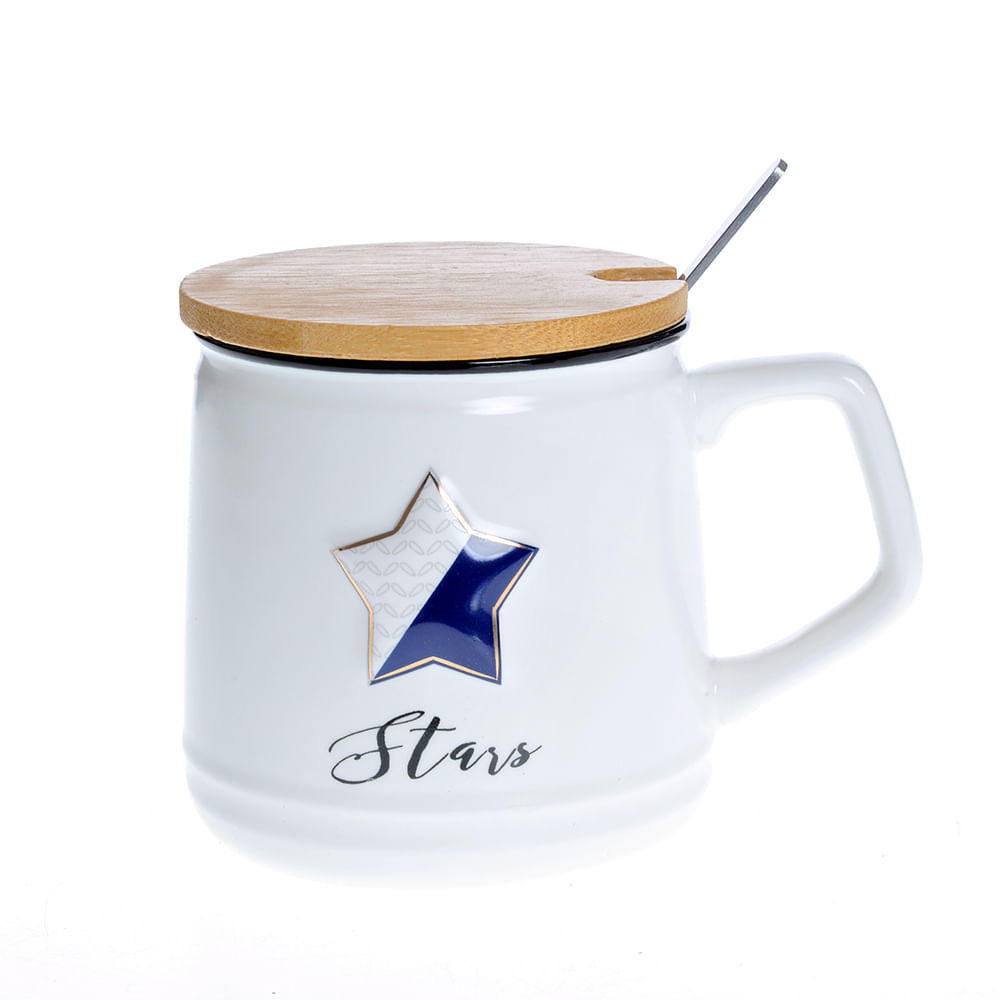 Cana alba din ceramica Stars 360 ml