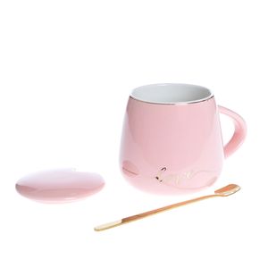 Cana roz din ceramica Love 420 ml
