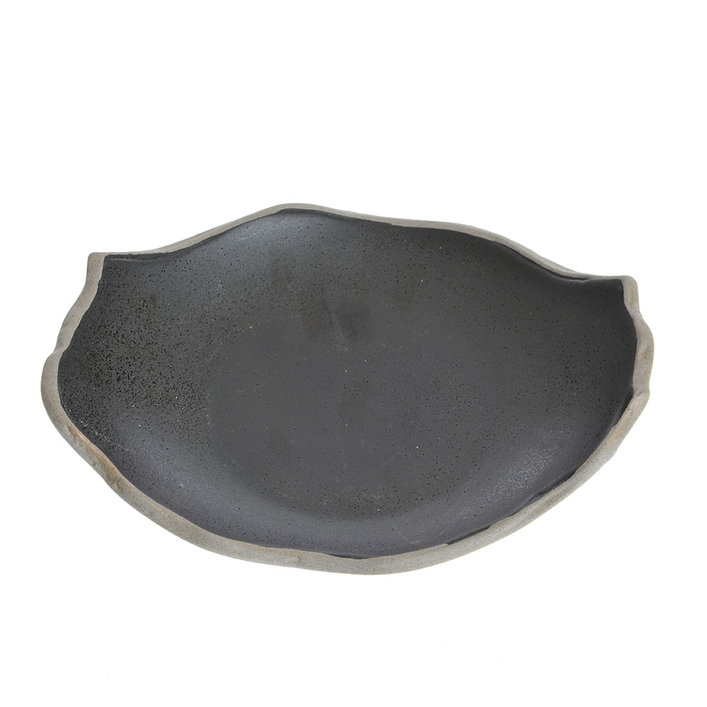 Farfurie neagra din ceramica 24 cm - 2 | YEO