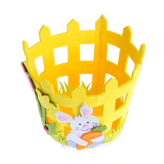 Cos galben de Paste cu iepuras 14 cm